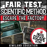 No-prep scientific method review game with self-checking factory escape locks