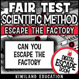 Digital science escape room teaching fair tests and spotting unfair variables