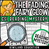 Fairies fiction reading mystery comprehension questions worksheet with suspect line-up