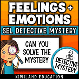 Feelings and Emotions back-to-school SEL detective activity printable for Grades 2–4
