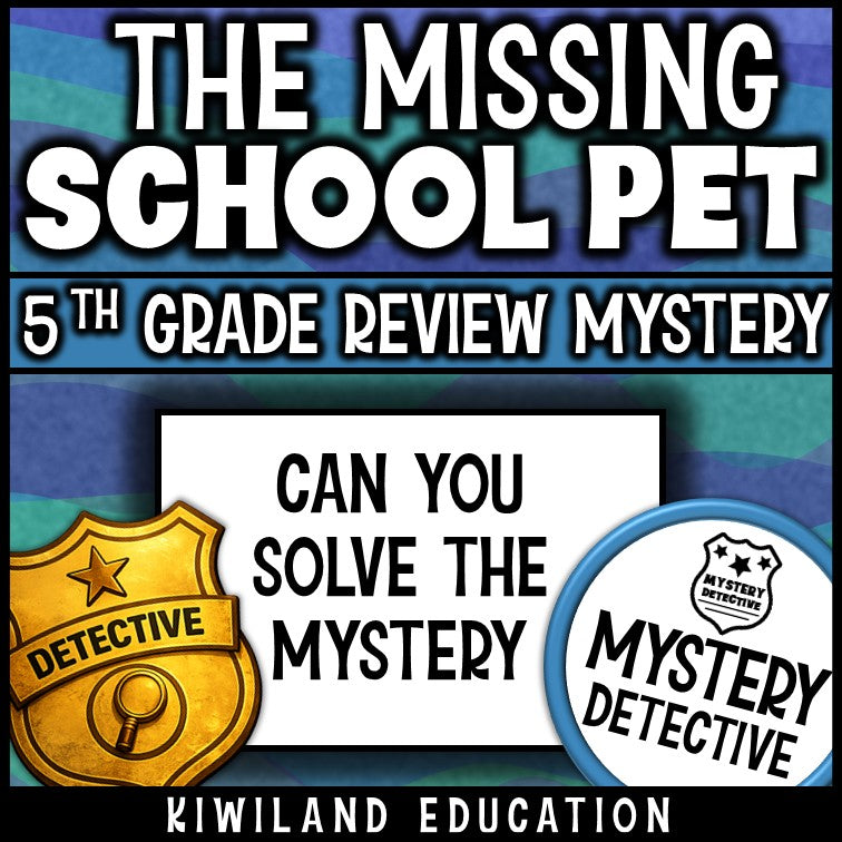 Fifth grade end of year math review detective centers early finishers sub plans