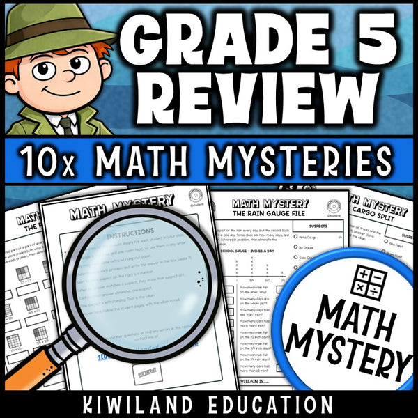 Fifth grade math review packet for morning work, substitute plans and math centers