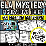 Figurative Language ELA Mystery suspect line-up and recording sheet