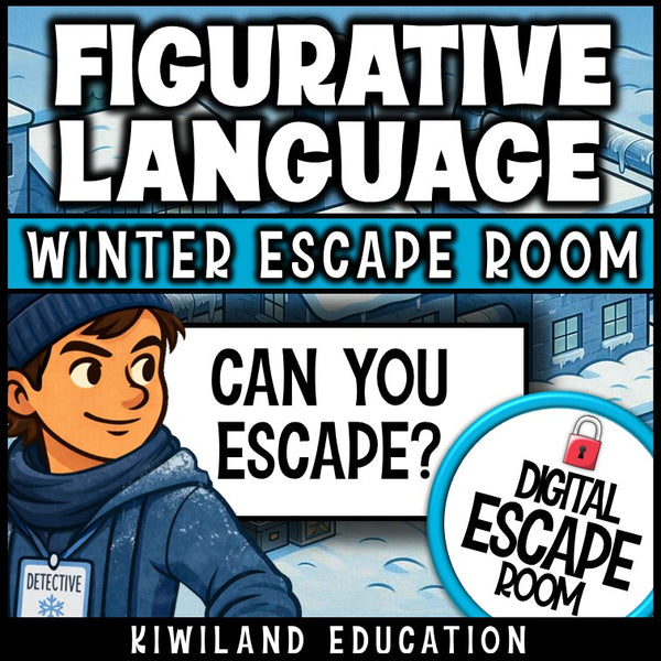 No-prep winter figurative language escape room activity