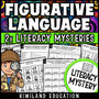 Figurative language worksheets for 3rd 4th 5th 6th grade covering simile, metaphor, personification and hyperbole, no-prep printable Literacy Mystery