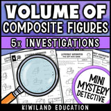 Find volume of compound solids self-checking math detective centers