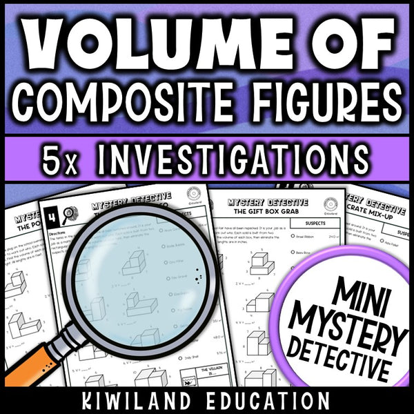 Find volume of compound solids self-checking math detective centers