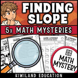 Finding slope from a graph using rise over run, grade 8 math activity