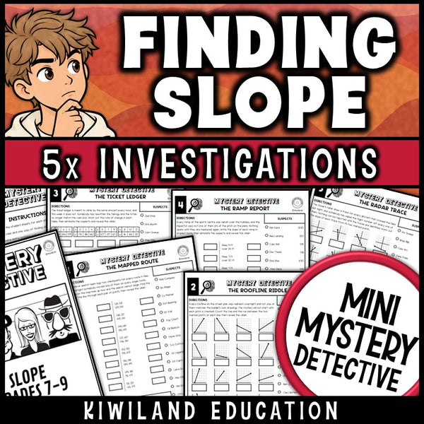 Finding slope worksheets 8th grade mystery detective graphs tables points