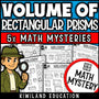 Finding the volume of rectangular prisms math mystery worksheets cover