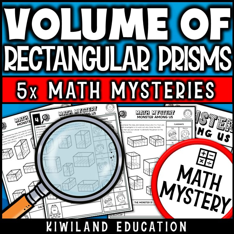 Finding volume of rectangular prisms detective math mystery activity