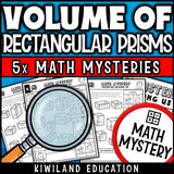 Finding volume of rectangular prisms detective math mystery activity