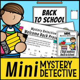 First week of school detective cases for 2nd grade