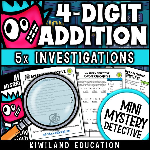 Four digit carrying practice mystery detective cases