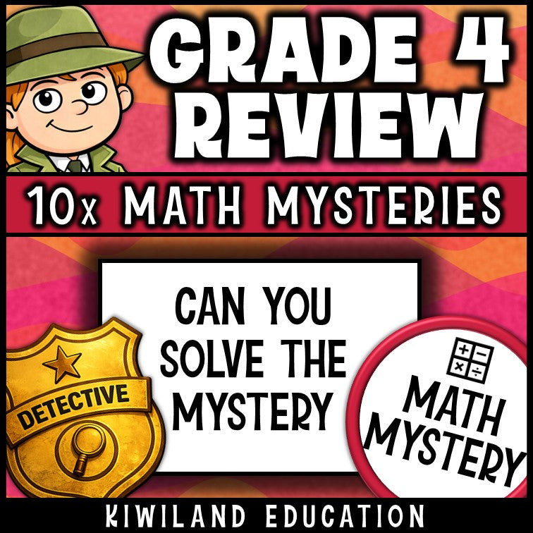 Fourth grade math mystery activity with answer keys for early finishers and test prep