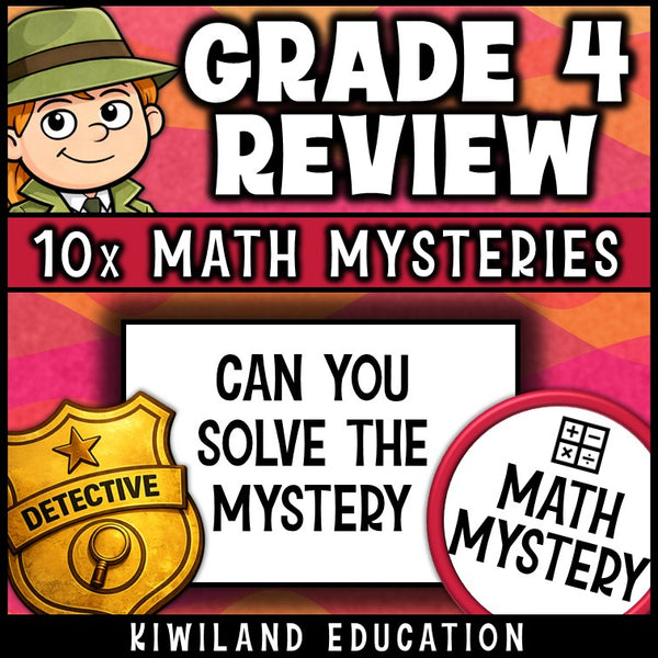 Fourth grade math mystery activity with answer keys for early finishers and test prep