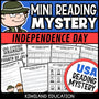 Fourth of July reading mystery comprehension activity cover for grades 3-6