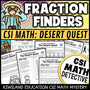 Fraction Finders Desert Quest CSI Math Mystery cover - fractions, Grades 3-6 printable PDF