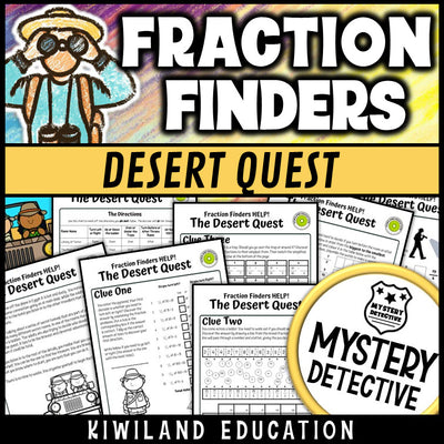 Fraction finders desert quest CSI mystery detective grades 3-6