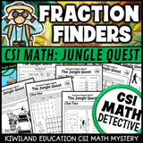 Fraction Finders Jungle Quest CSI Math Mystery cover - fractions, Grades 3-6 printable PDF