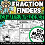 Fraction Finders Jungle Quest CSI Math Mystery cover - fractions, Grades 3-6 printable PDF