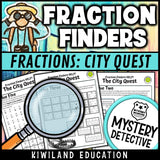 Fraction math worksheets city quest printable no-prep detective case
