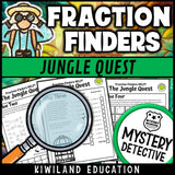 Fraction math worksheets jungle quest grades 3-6 no-prep printable