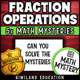 Can you solve the mysteries - fraction operations worksheets