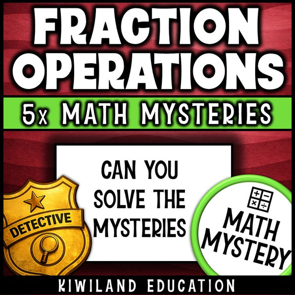 Can you solve the mysteries - fraction operations worksheets