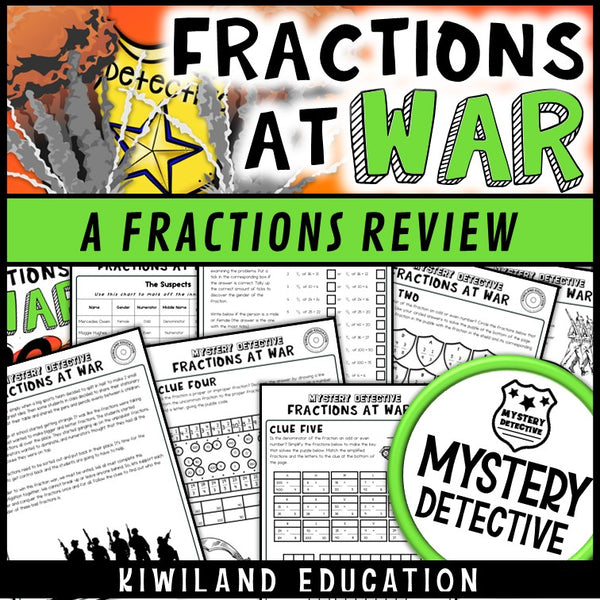 Fractions at war CSI mystery detective fractions review grades 4-6