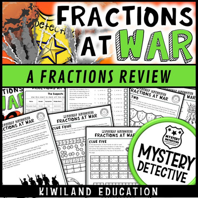 Fractions at war CSI mystery detective fractions review grades 4-6