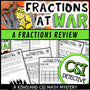 Fractions Review CSI Math Mystery cover - Fractions at War, Grades 4-8 printable PDF