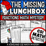 The Missing Lunchbox fractions CSI Math Mystery cover for Grades 4 to 6, printable PDF
