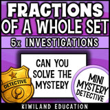 Fractions of a set or group word problems grade 3 math detective review activity