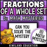 Fractions of a set or group word problems for grade 3, detective math review activity