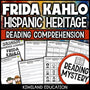 Frida Kahlo reading mystery comprehension activity cover for grades 3-6