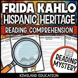 Printable nonfiction Frida Kahlo biography reading comprehension passage activity for grades 3-6