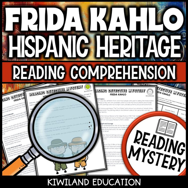 Printable nonfiction Frida Kahlo biography reading comprehension passage activity for grades 3-6