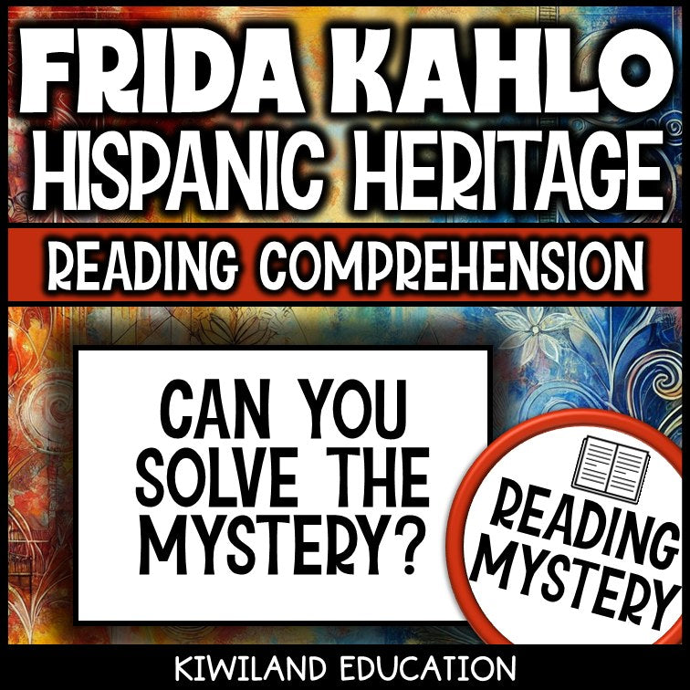 No-prep Frida Kahlo Hispanic Heritage reading comprehension worksheet with answer key