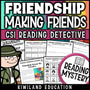 Friendship and making friends reading mystery activity cover for grades 3-6