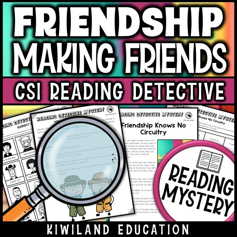 Printable friendship and making friends reading comprehension story passage for grades 3-6