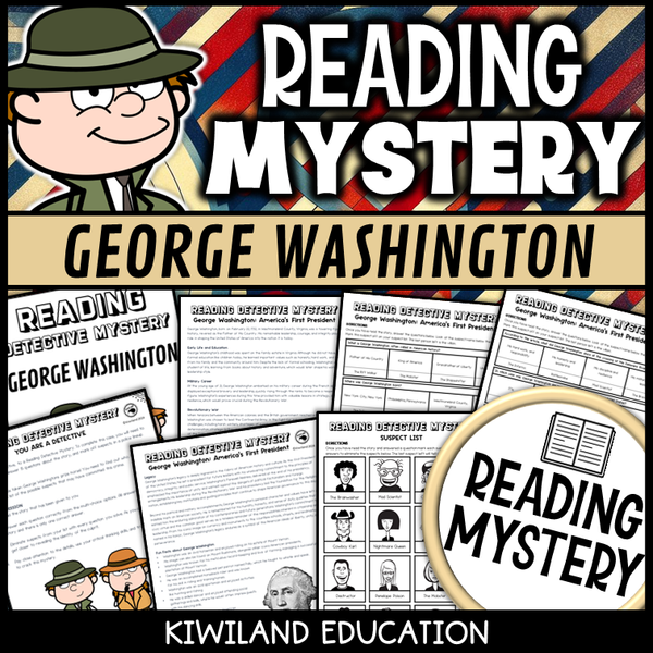 George Washington Presidents Day reading mystery cover for grades 3-6
