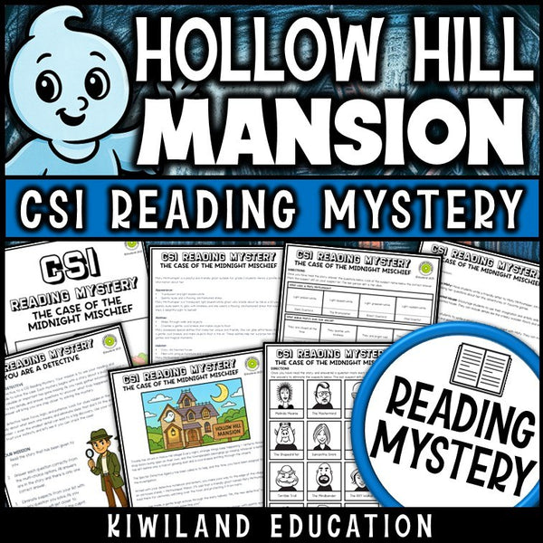 Ghosts fiction reading mystery Hollow Hill Mansion cover for grades 3-6