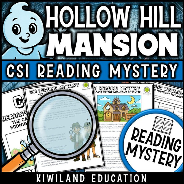 Printable fiction ghost reading comprehension passage activity for grades 3-6