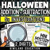 Ghosts zombies witches two digit regrouping mystery detective