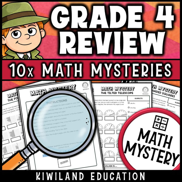 Grade 4 math review packet for morning work, substitute plans and math centers