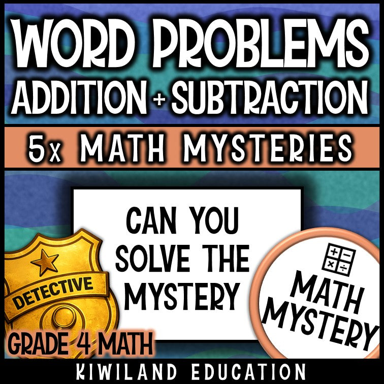Grade 4 math word problems detective mystery for sub plans and early finishers