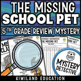 Grade 5 mystery detective review rounding decimals printable no-prep detective story