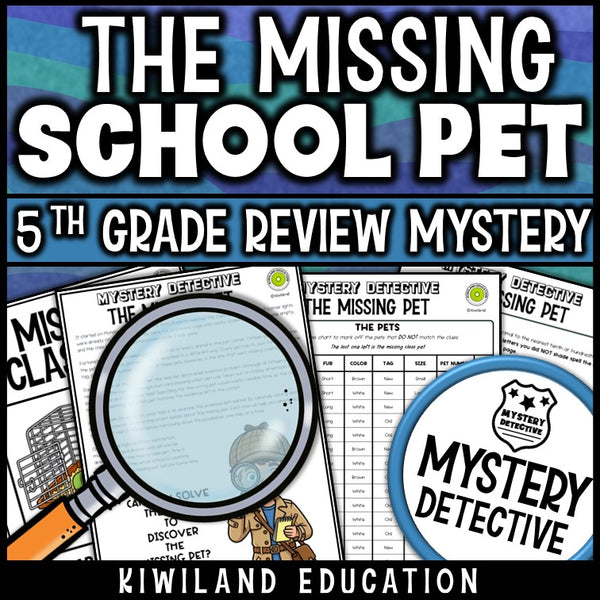 Grade 5 mystery detective review rounding decimals printable no-prep detective story
