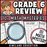 Grade 6 math review packet covering integers, surface area and ratios
